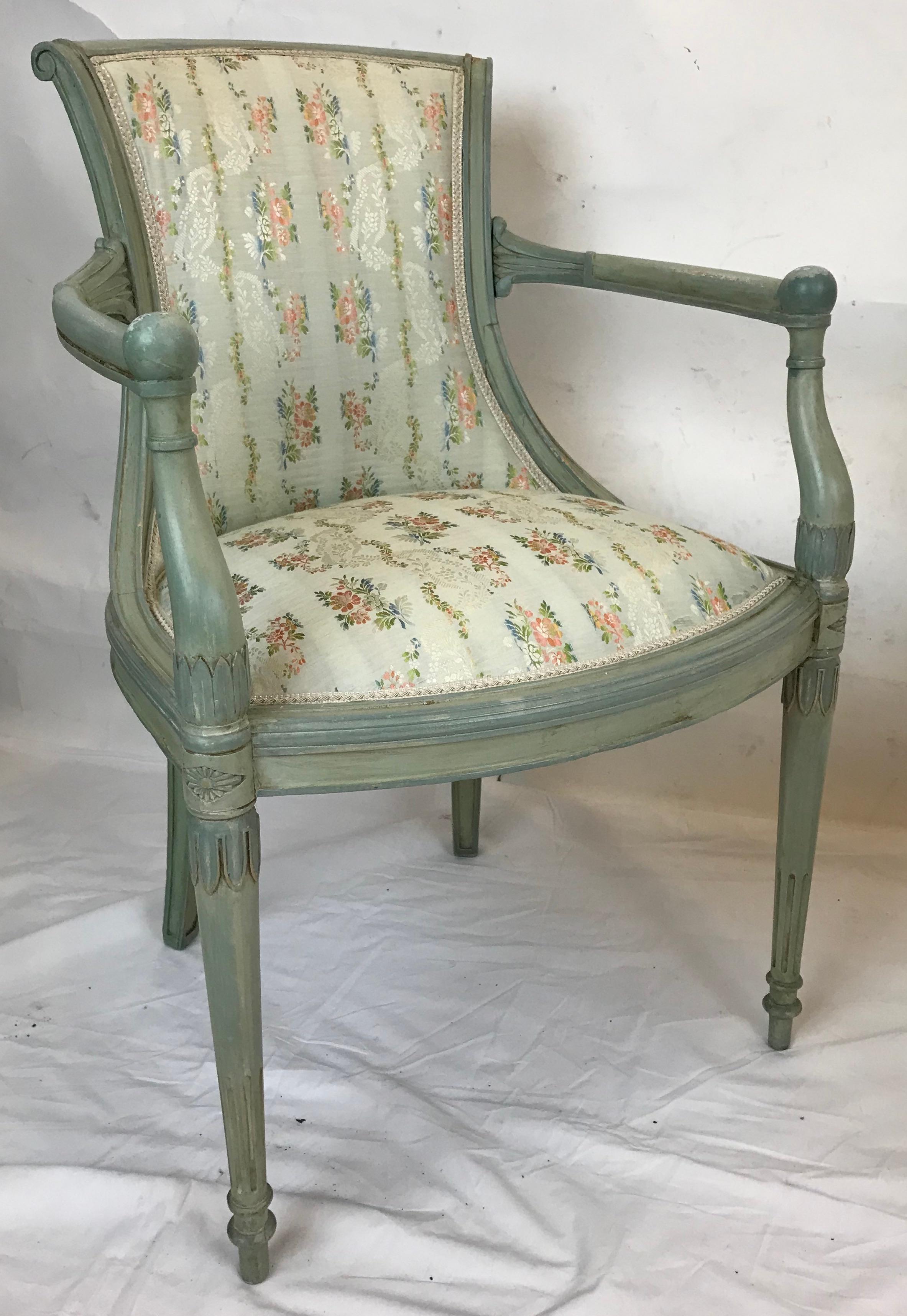 Six Painted Swedish Neo-Classical Style Open Armchairs 4