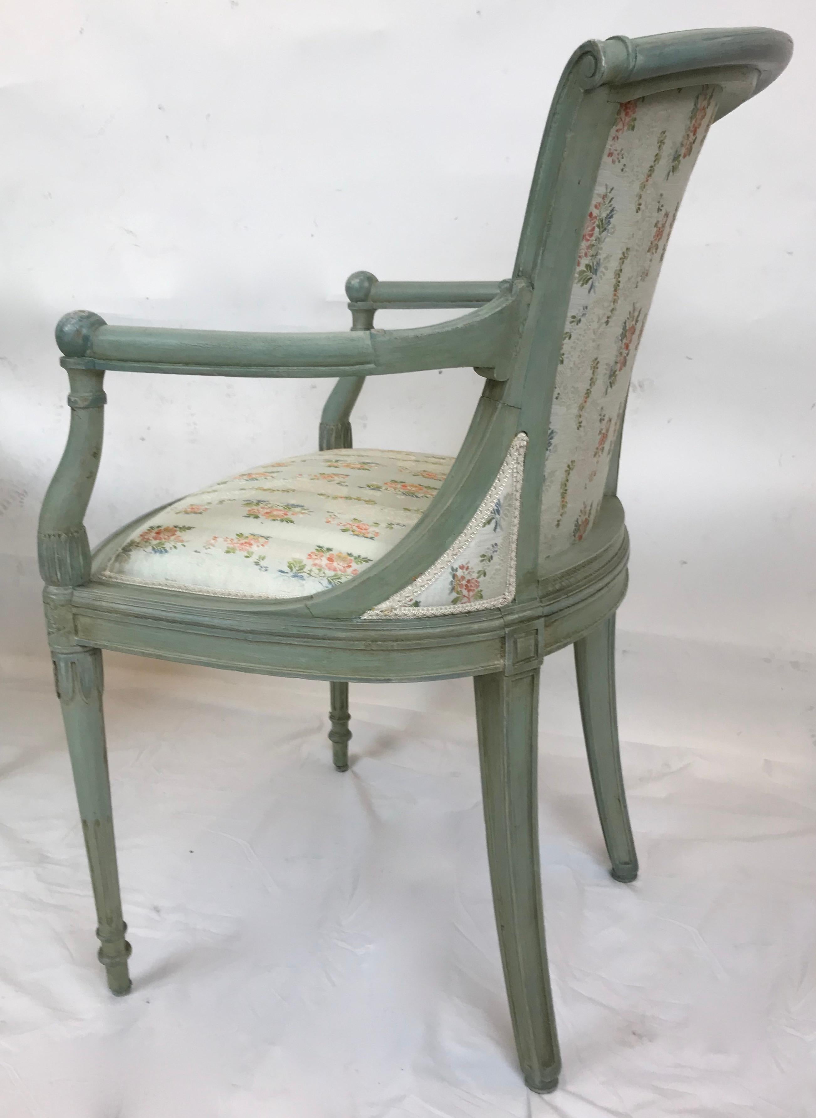 Six Painted Swedish Neo-Classical Style Open Armchairs 1