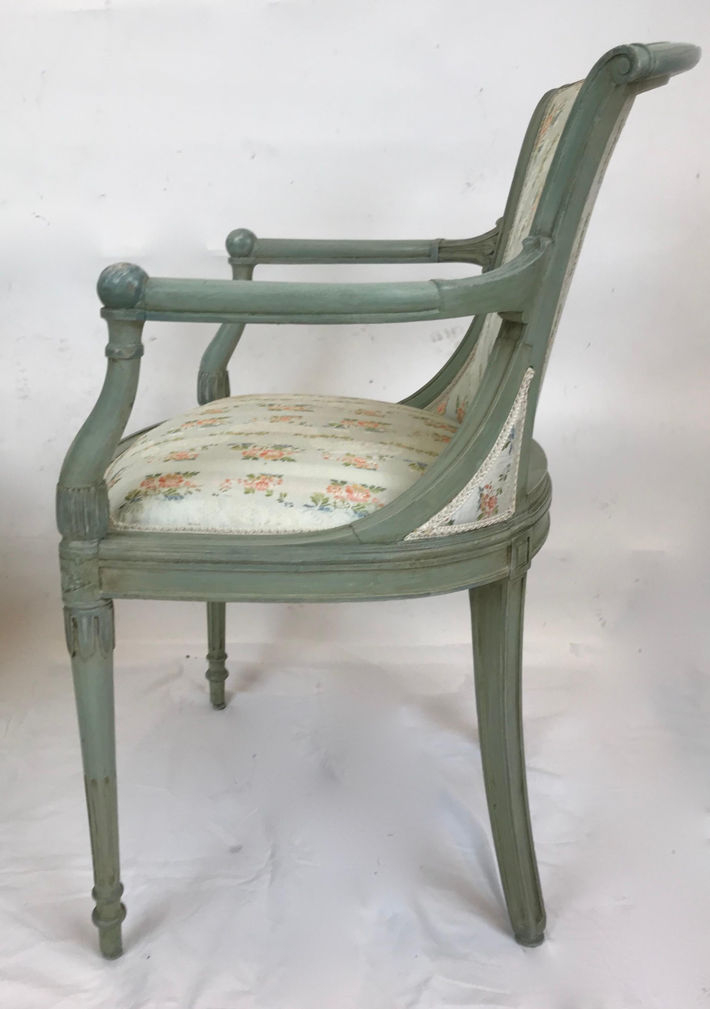 Six Painted Swedish Neo-Classical Style Open Armchairs 2