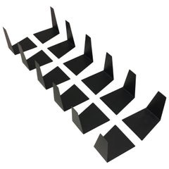 Six Pairs Bauhaus Black Bookends by Marianne Brandt, 1930s for Ruppel, Germany