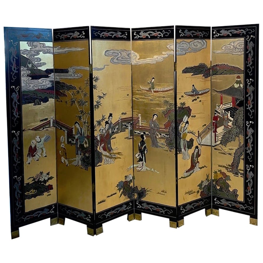 Six Panel Coromandel Screen For Sale