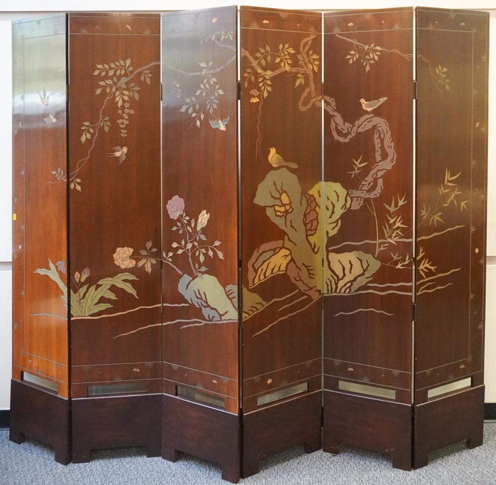 Six-Panel Double Sided Coromandel Asian Screen on Stand For Sale 10