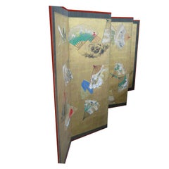 Six panel fan-motifs screen panel (Japan)