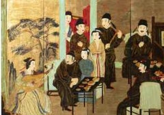 Six-panel folding screen - 19th century