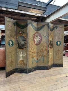 Six-Panel Painted Screen, Early 19th Century