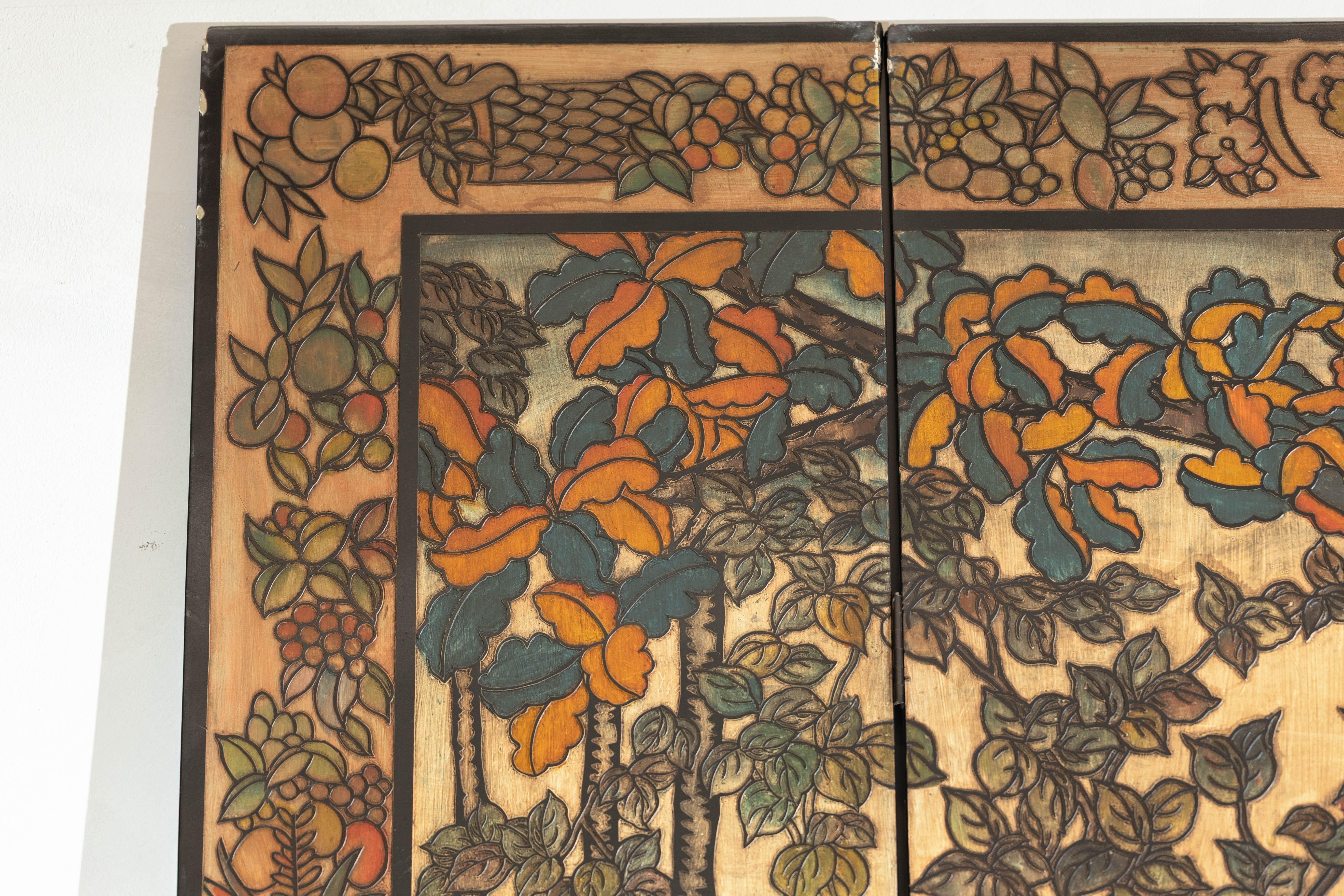 Six-Panel Renaissance Themed Painted Screen with Noble Hunting Scene For Sale 5