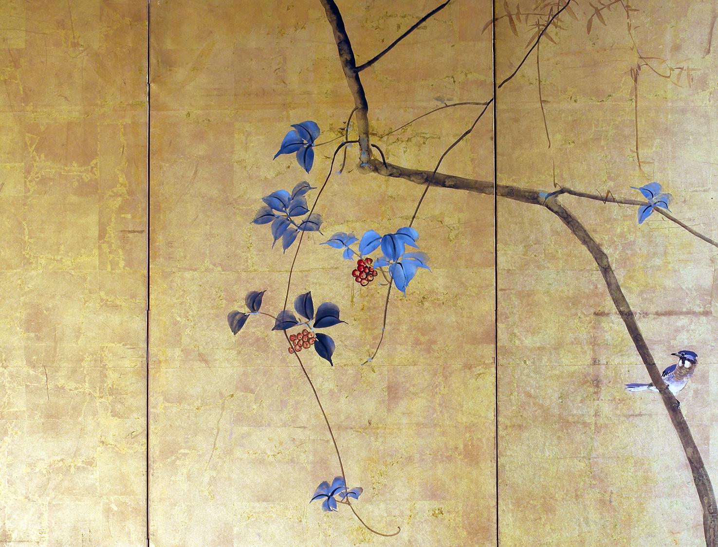 19th Century Six Panel Rinpa Japanese School Screen