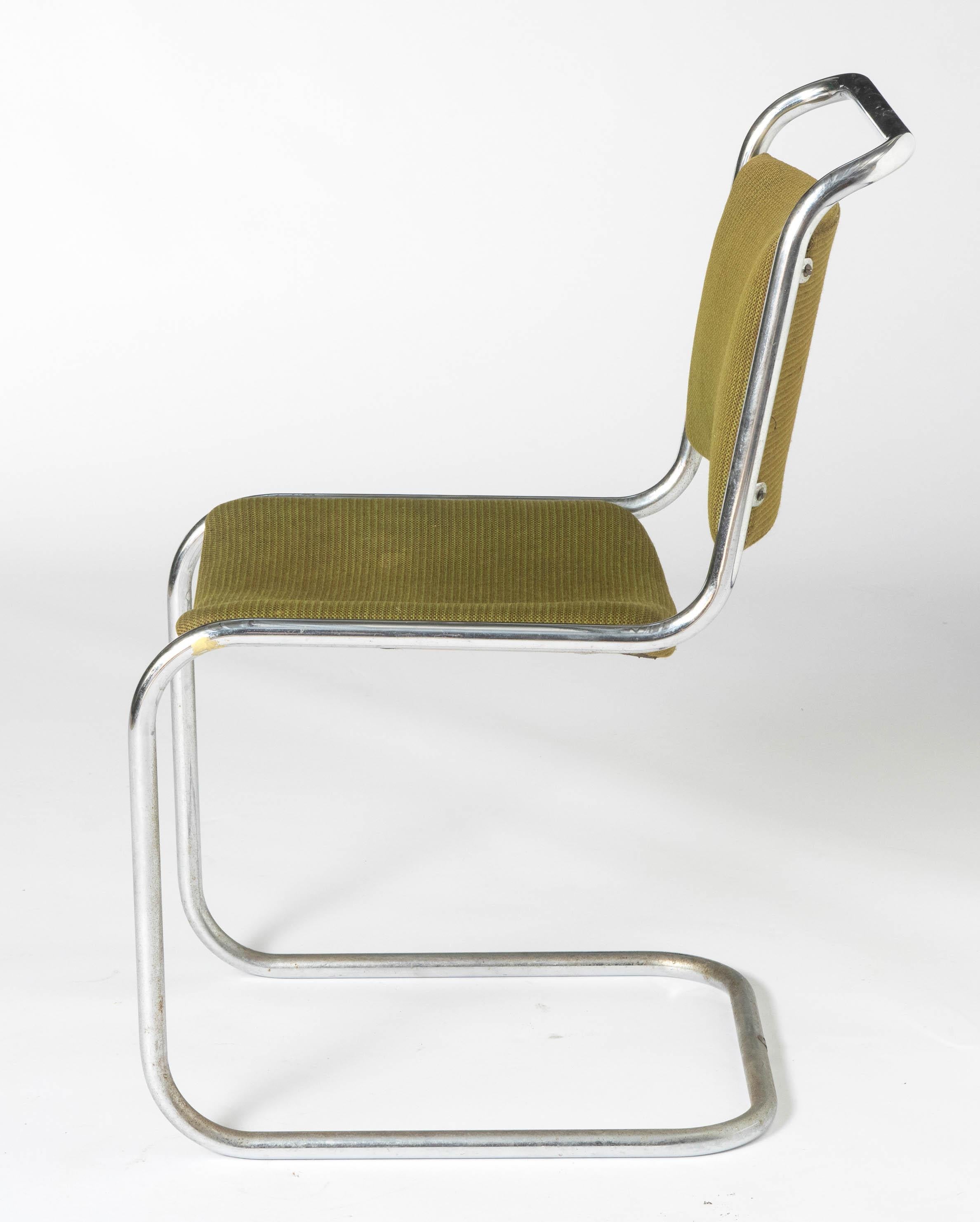 English Six P.E.L Steel Chairs Designed by Oliver Bernard, England, circa 1931