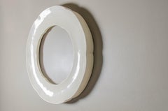 Six Petal Mirror, Cream Lacquer by Robert Kuo, Limited Edition