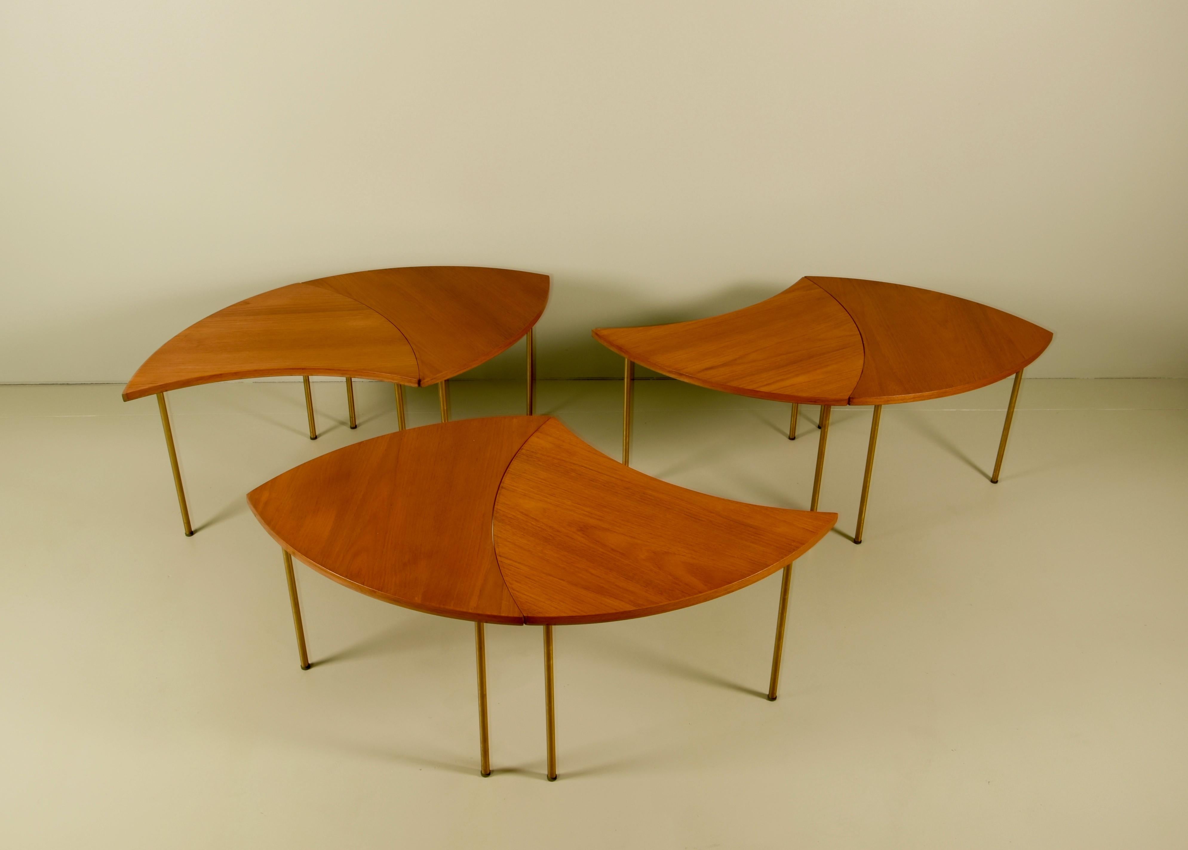 Six Peter Hvidt Teak and Brass Model 523 Tables 5