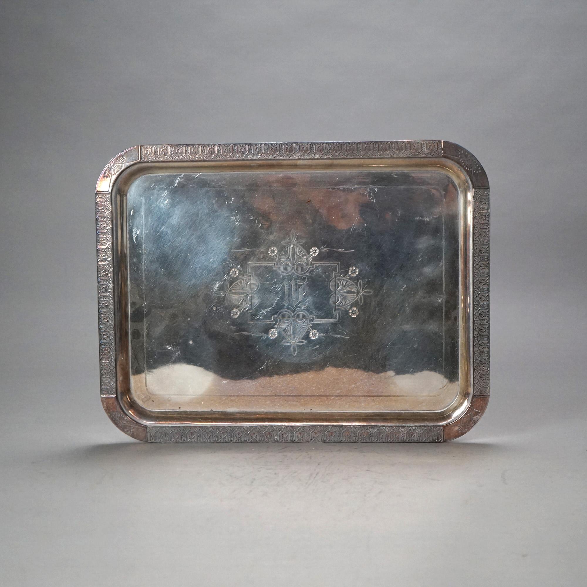 Set da tè antico da sei pezzi placcato in argento e inciso C1890

Misure: 7,5 
