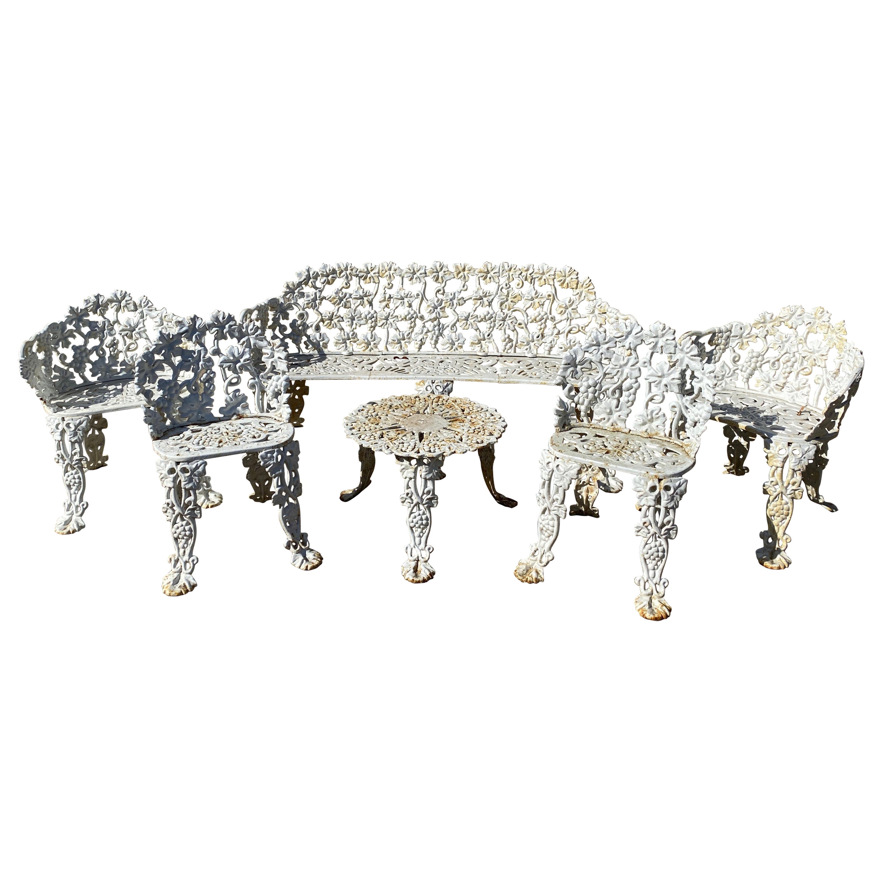 Six Piece Cast Iron Garden Furniture Suite