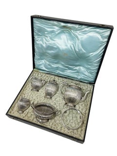 Six piece Dutch silver tea set by Van Kempen & Zn, 1894