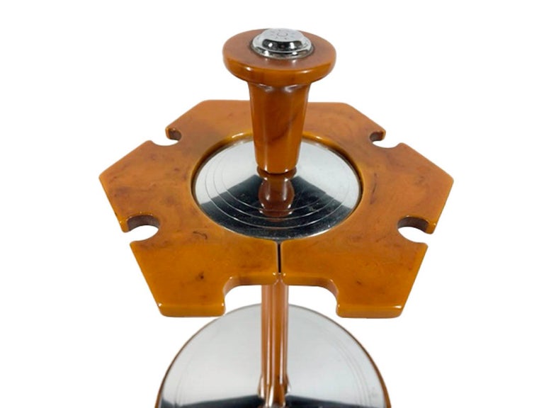 Six Piece Glo-Hill Bar Tool Set in Butterscotch Bakelite with Rotating ...