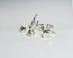 Six-Piece Gunnar Cyren for Dansk Silver Plate Paperweight Collection