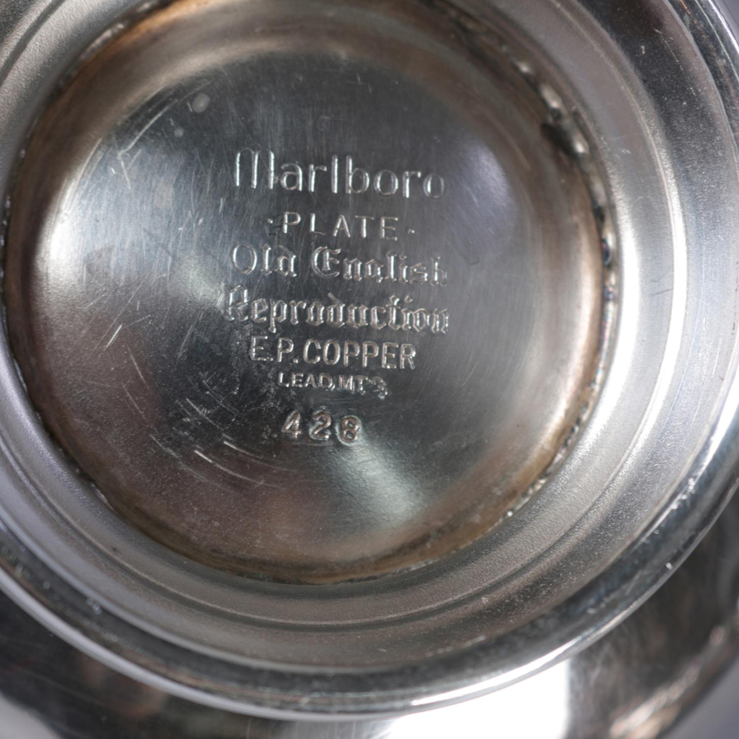 Six-Piece Marlboro Silver Plate Old English Reproduction E.P. Copper Tea Set 5
