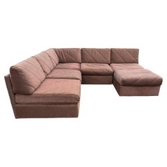 Six Piece Mid Century Boxy Modern Modular or Sectional L Shaped Sofa