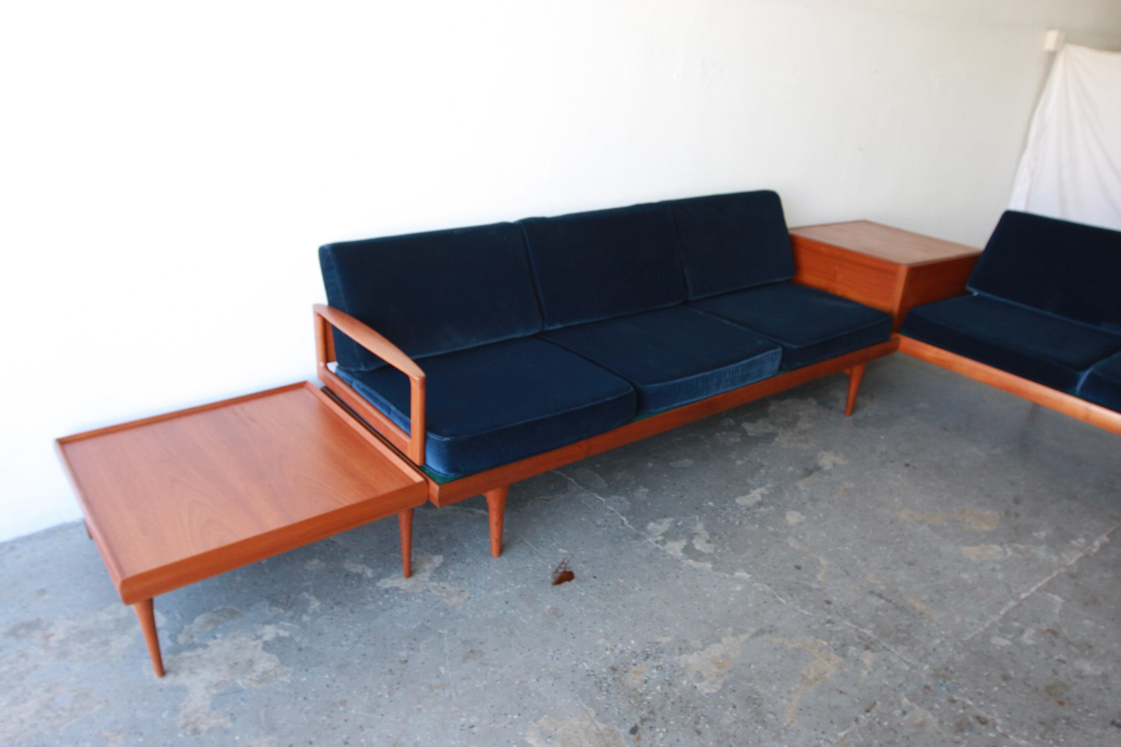 Mid-20th Century Six Piece Mid Century Danish Modern Sectional sofa by Hans Olsen For Bramin For Sale