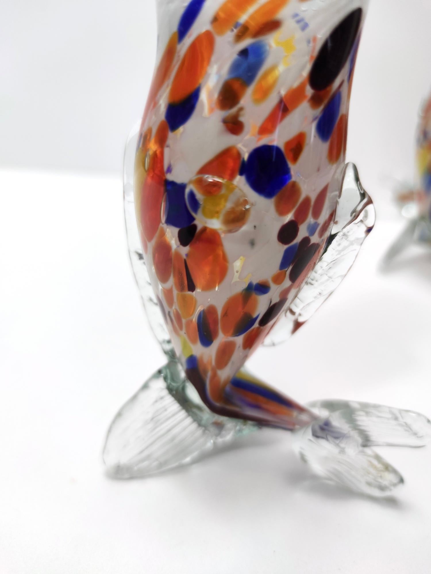 Set di sei bicchieri multicolore in vetro di Murano di Toso, Italia in vendita 3