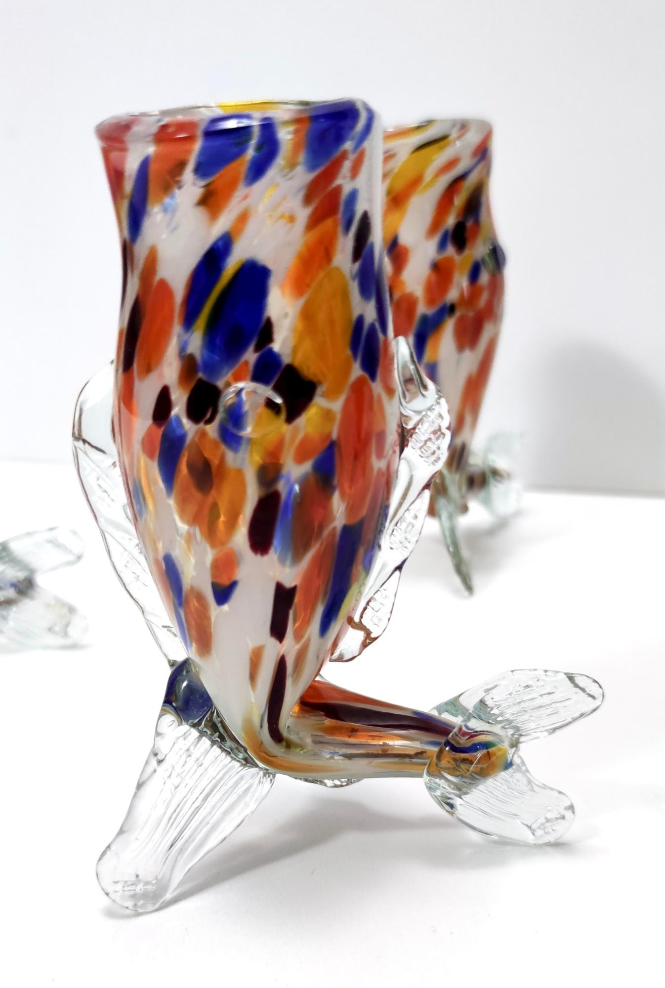 Vetro di Murano Set di sei bicchieri multicolore in vetro di Murano di Toso, Italia in vendita