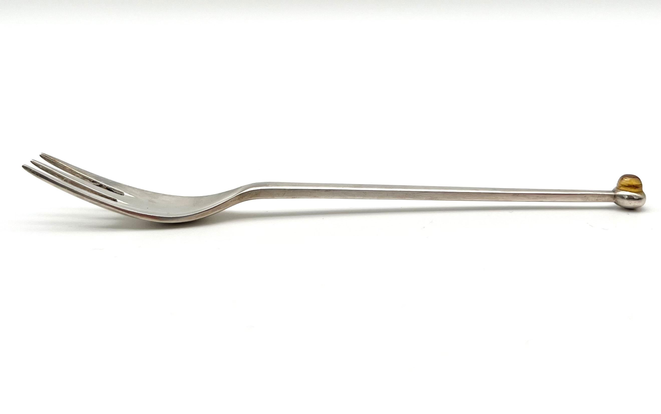 Six-Piece Set of .925 Silver Dessert Forks by Josef Hoffmann for Pott, ca. 1955 2