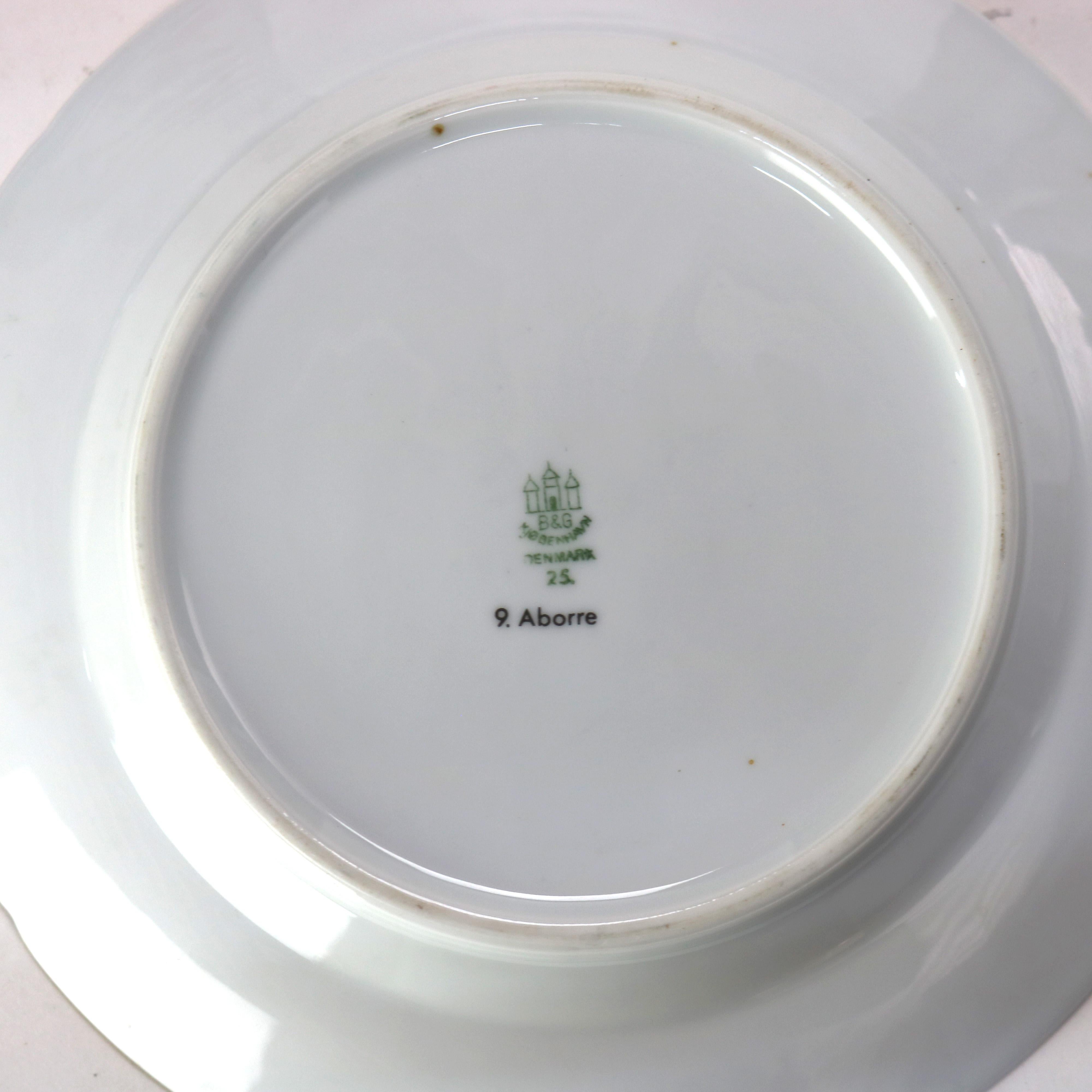 Six Pieces Anciennes assiettes en porcelaine Bing & Grondahl avec motif de poisson C1920 en vente 2