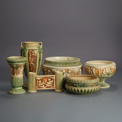 Six Pieces ff Roseville Art Pottery, Donatello, Mid 20thC
