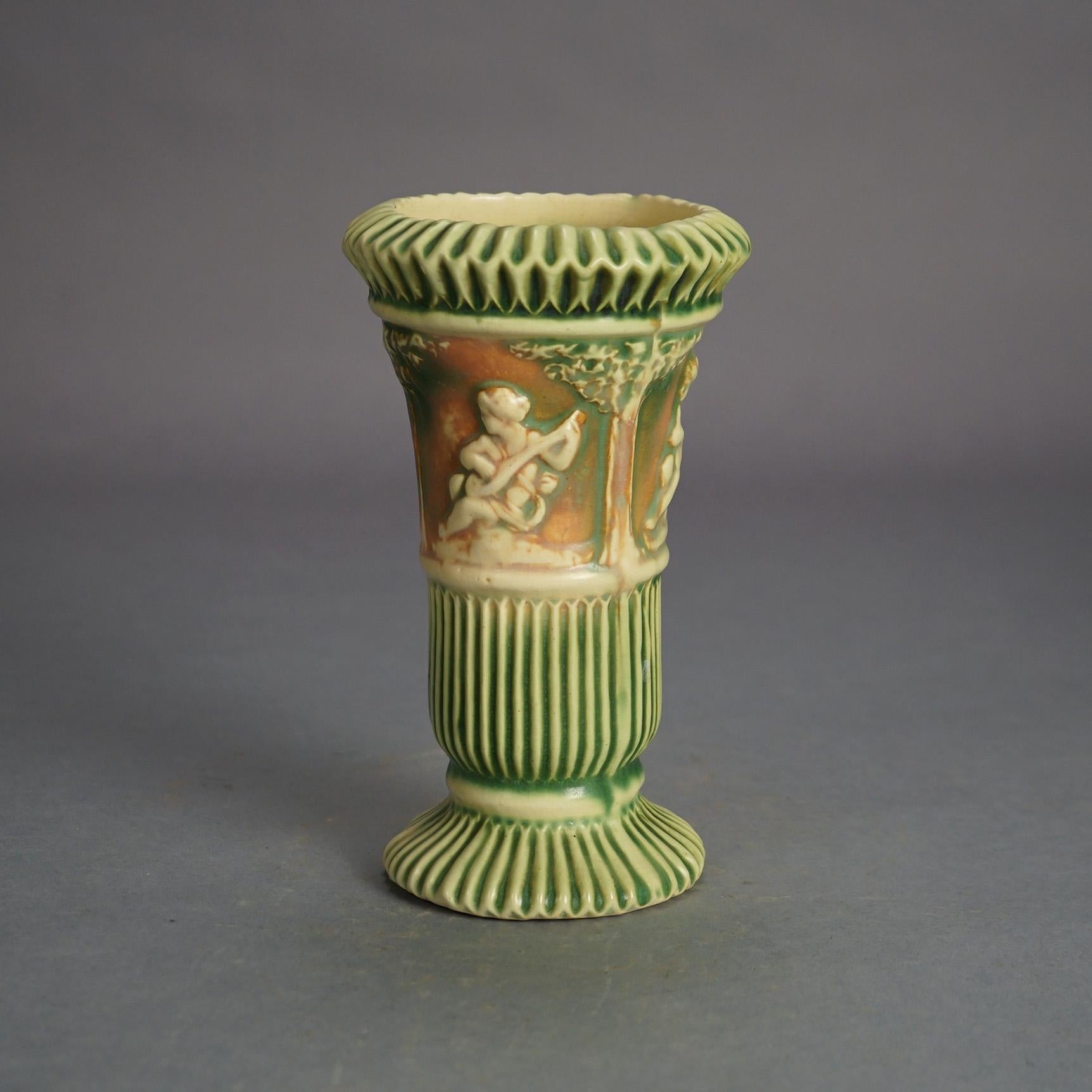 Six Pieces ff Roseville Art Pottery, Donatello, Mid 20thC 3