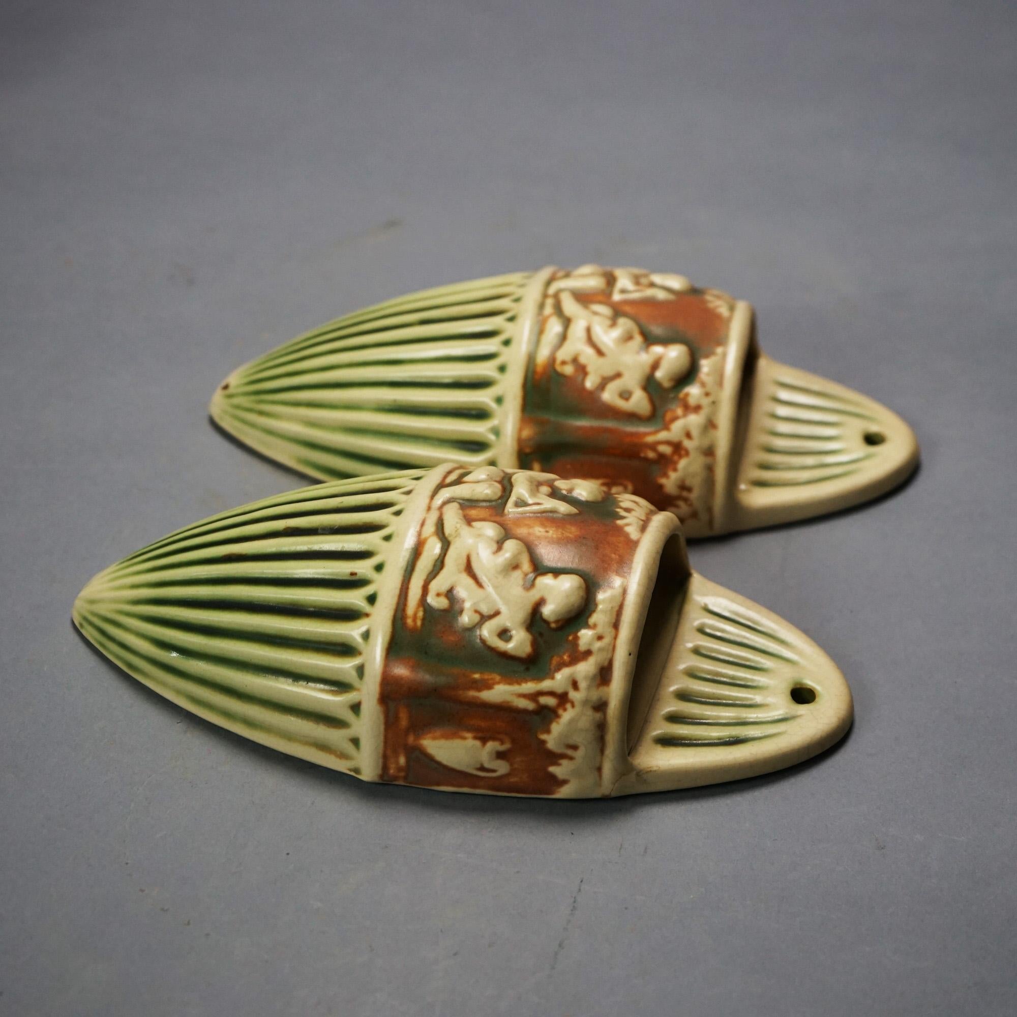 Arts and Crafts Six Pieces Of Roseville Art Pottery, Donatello, Mid 20thC