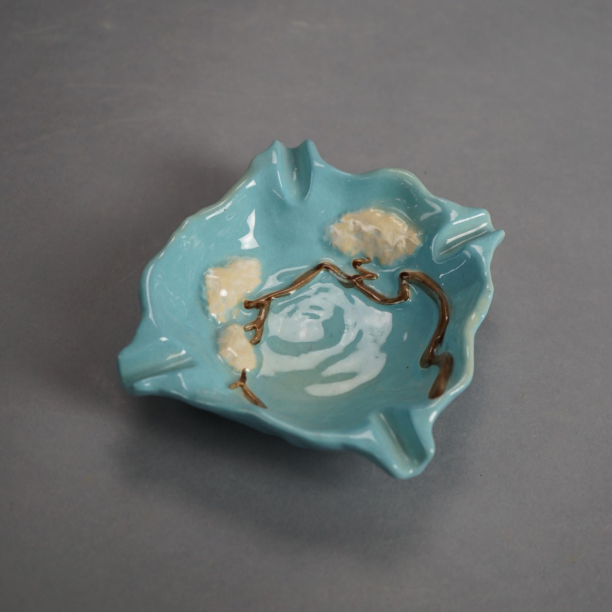 Six Pieces of Roseville Art Pottery, Ming Tree in Blue, Mid 20thC In Good Condition In Big Flats, NY