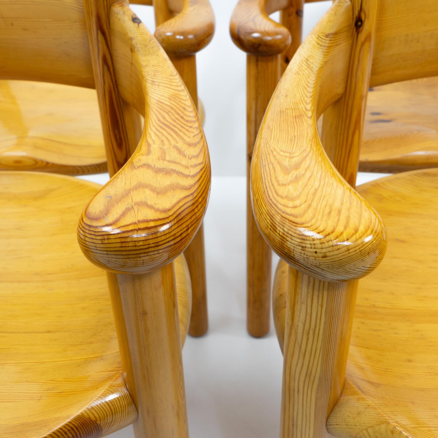 Six Pinewood Carver Chairs by Rainer Daumiller, 1970s For Sale 4