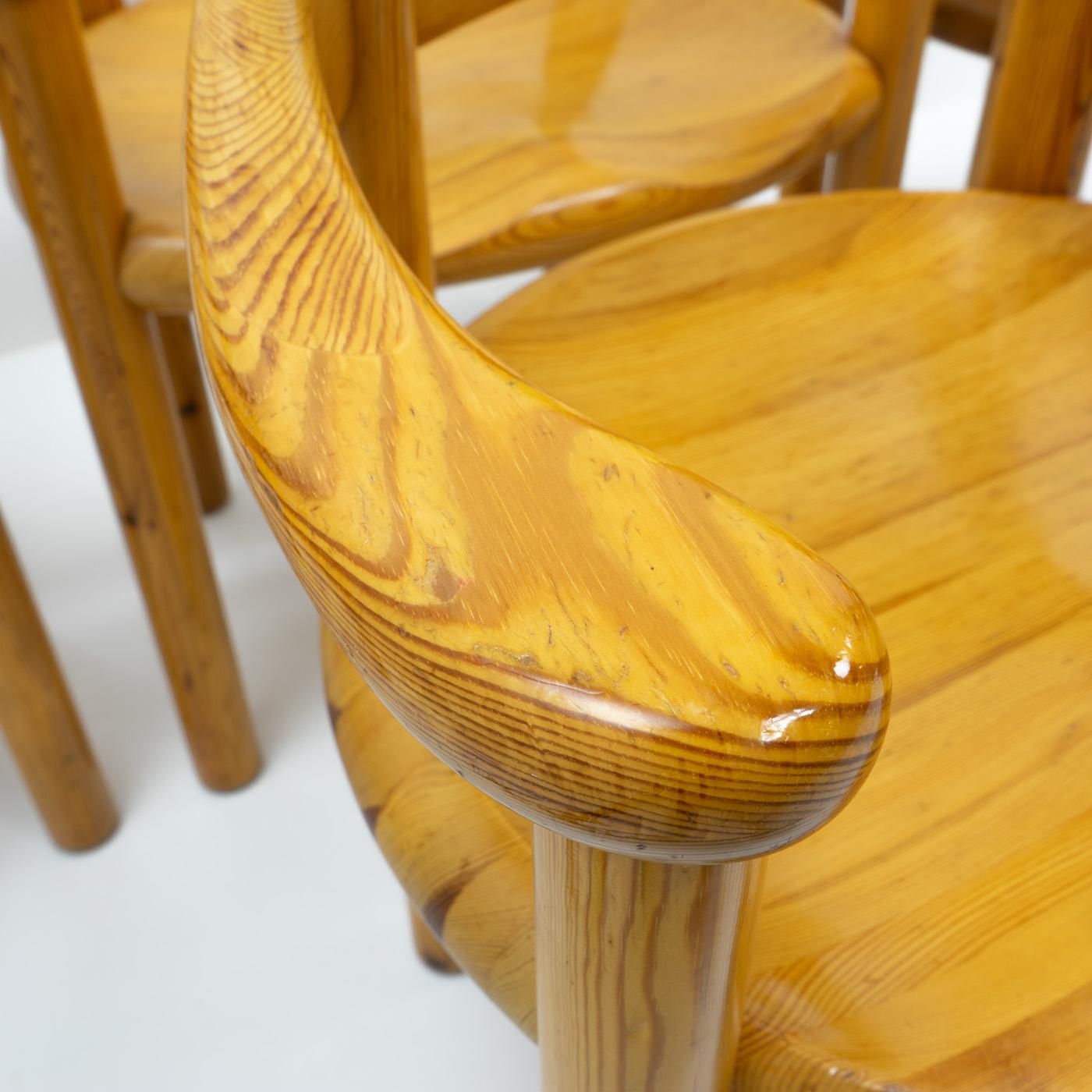 Six Pinewood Carver Chairs by Rainer Daumiller, 1970s For Sale 5