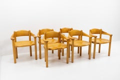 Six Pinewood Carver Chairs by Rainer Daumiller, 1970s