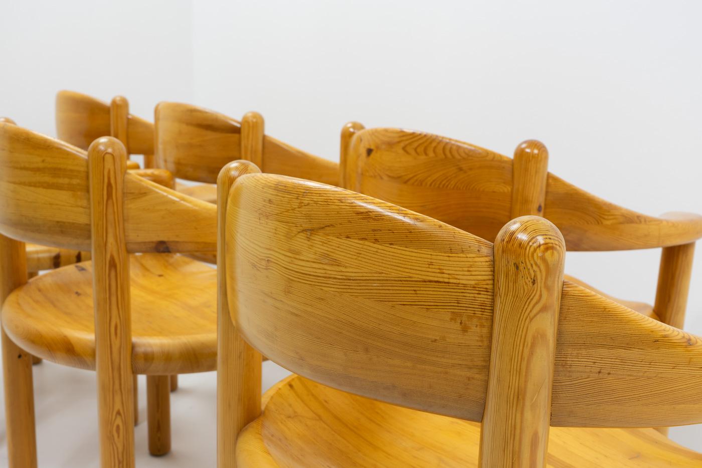 Six Pinewood Carver Chairs by Rainer Daumiller, 1970s For Sale 2
