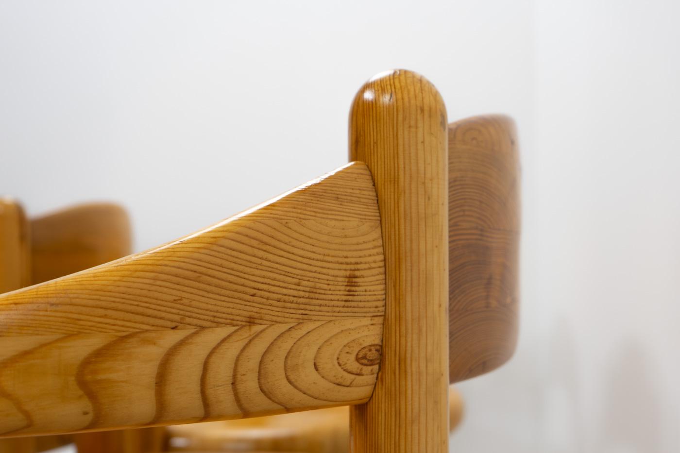 Six Pinewood Carver Chairs by Rainer Daumiller, 1970s For Sale 3