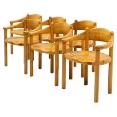 Six Pinewood Carver Chairs by Rainer Daumiller, 1970s