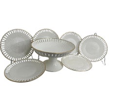 Six Plates & Fruit Basket Compote Centerpiece Early 20th Century, Max Roesler