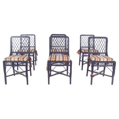 Six Portuguese braided wicker Dining chairs