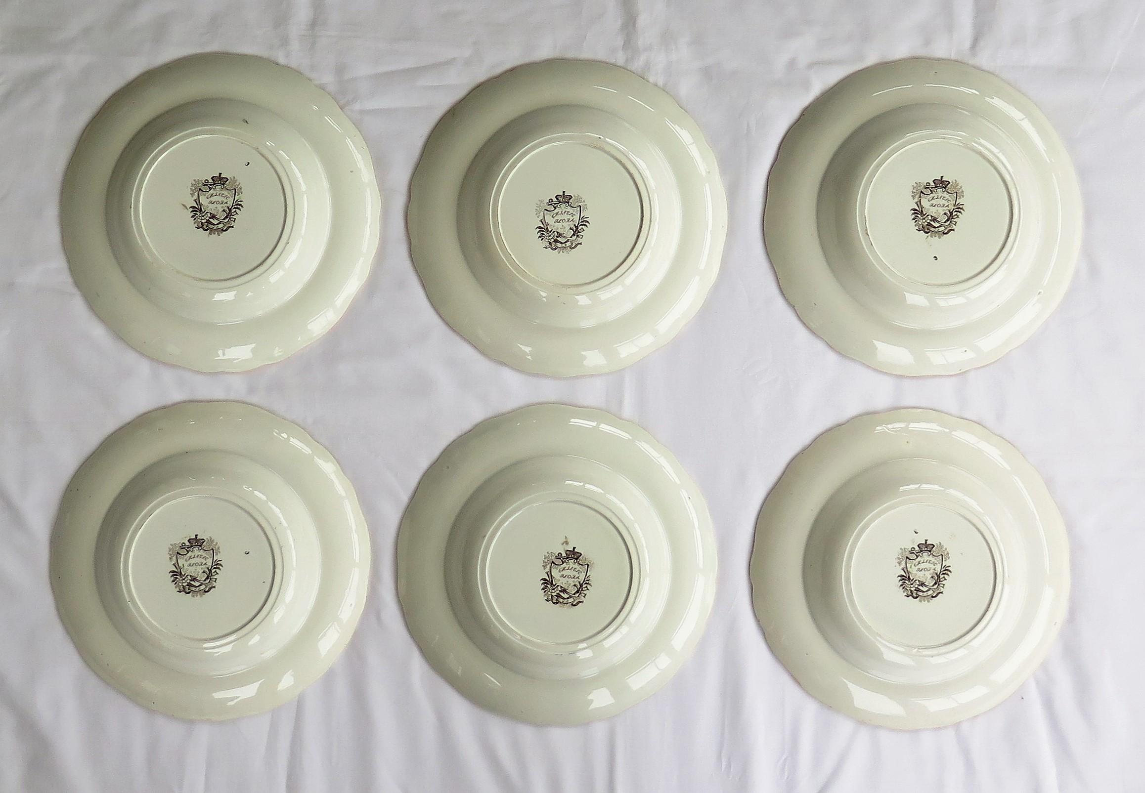 SIX Pottery Soup Bowls or Plates by Zachariah Boyle Chinese Flora Pattern 3