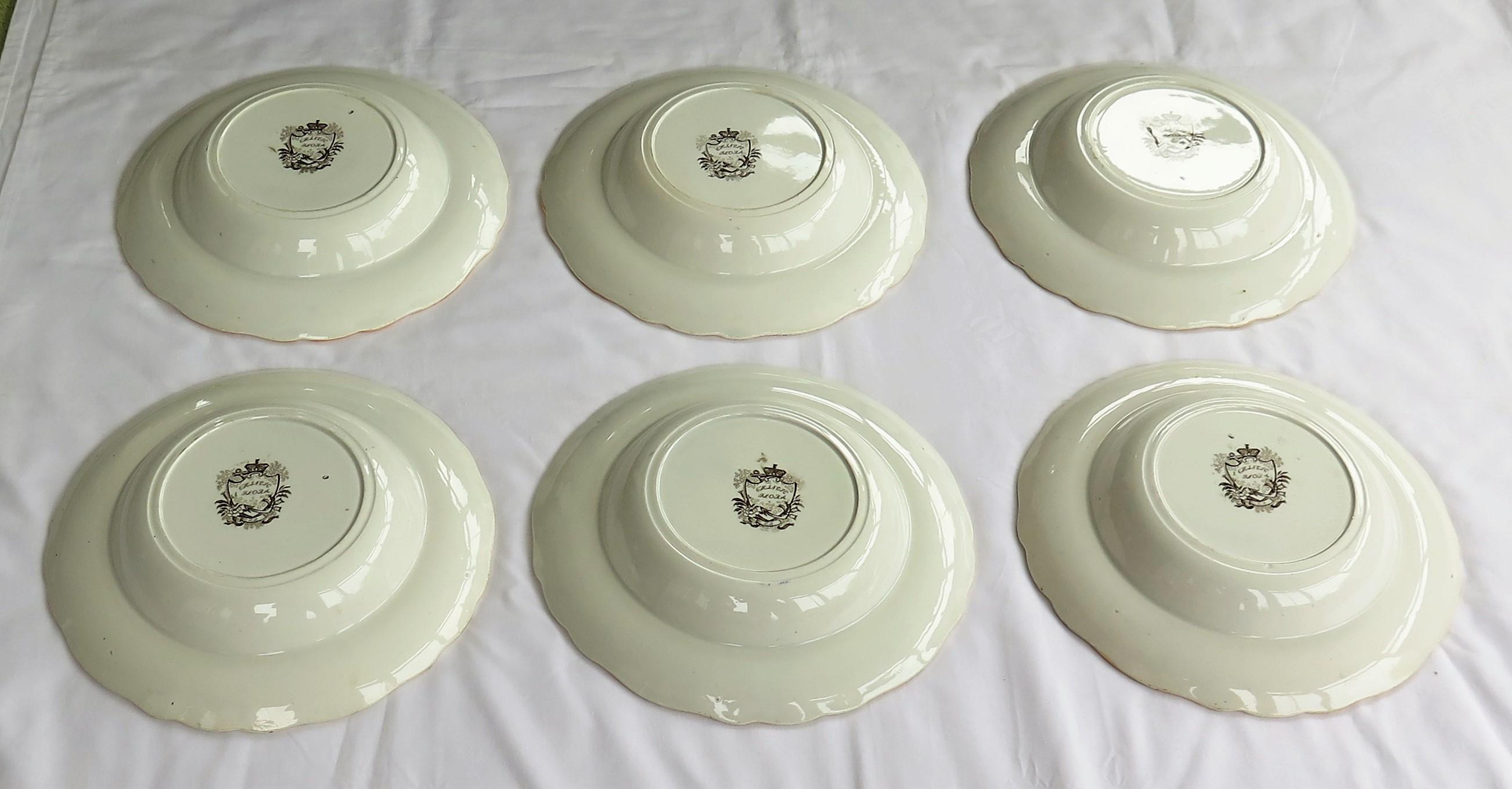SIX Pottery Soup Bowls or Plates by Zachariah Boyle Chinese Flora Pattern 4