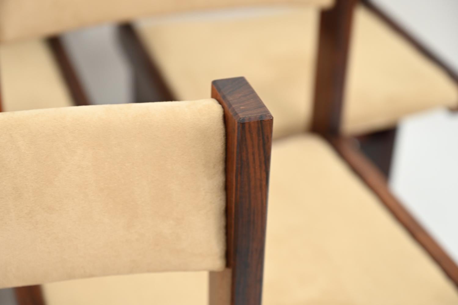 Six chaises de salle à manger Poul H Poulsen pour Gansgo Mobler en bois de rose Bon état - En vente à Norwalk, CT