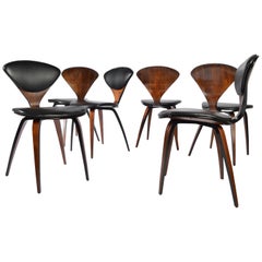 Six chaises "Pretzel" par Norman Cherner pour Plycraft:: 1965