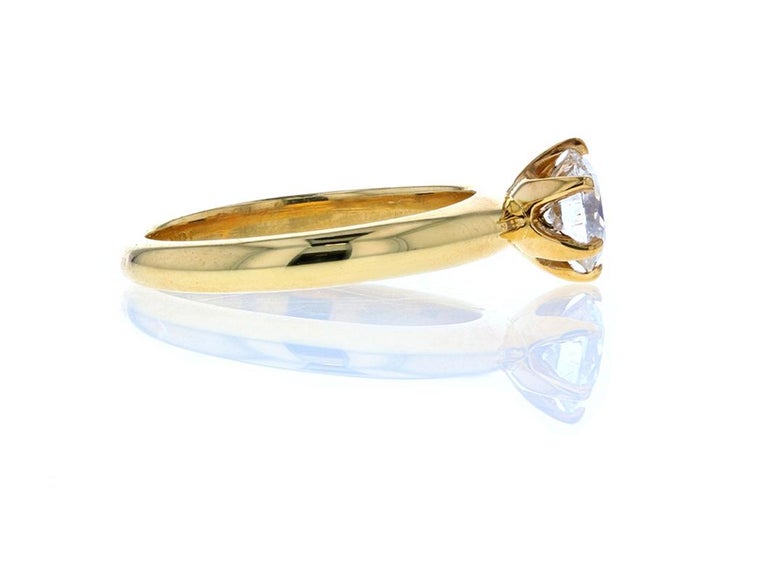 Six Prong Crown Basket Diamond Engagement Ring in Yellow ...