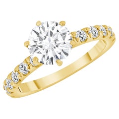 Six Prong Eterniy Round 18K Gold Diamond Engagement Ring
