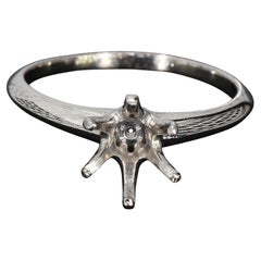 Six Prong Platinum Tiffany 
Co. Solitaire Engagement Ring - Unset - Size 8