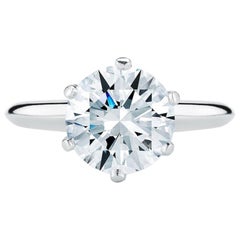 Sechs Zacken Solitär Rundschliff Diamant Verlobungsring in Platin 1,80cts J VS2