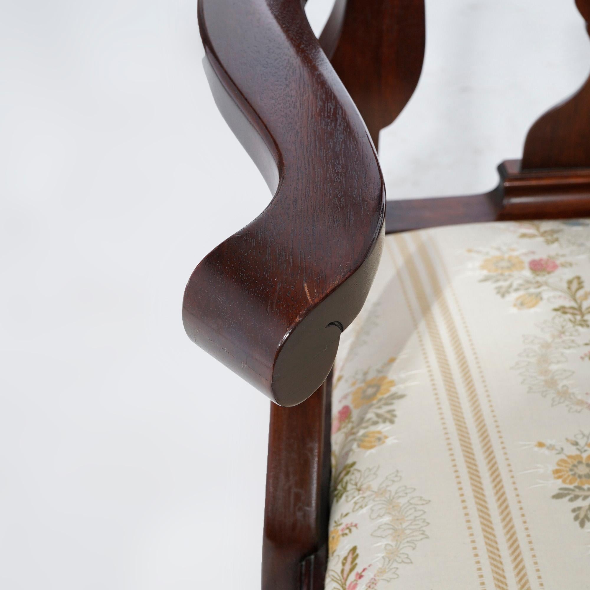 Six chaises de salle à manger en acajou de style Queen Anne Henkel Harris 20e siècle en vente 5
