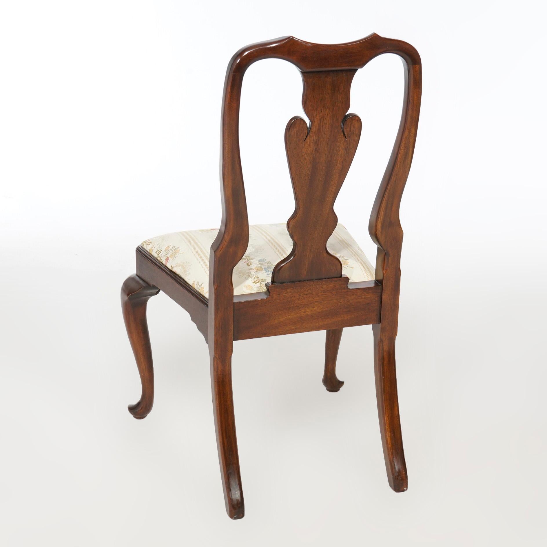 Six Queen Anne Style Henkel Harris Mahogany Dining Chairs 20th C For Sale 13