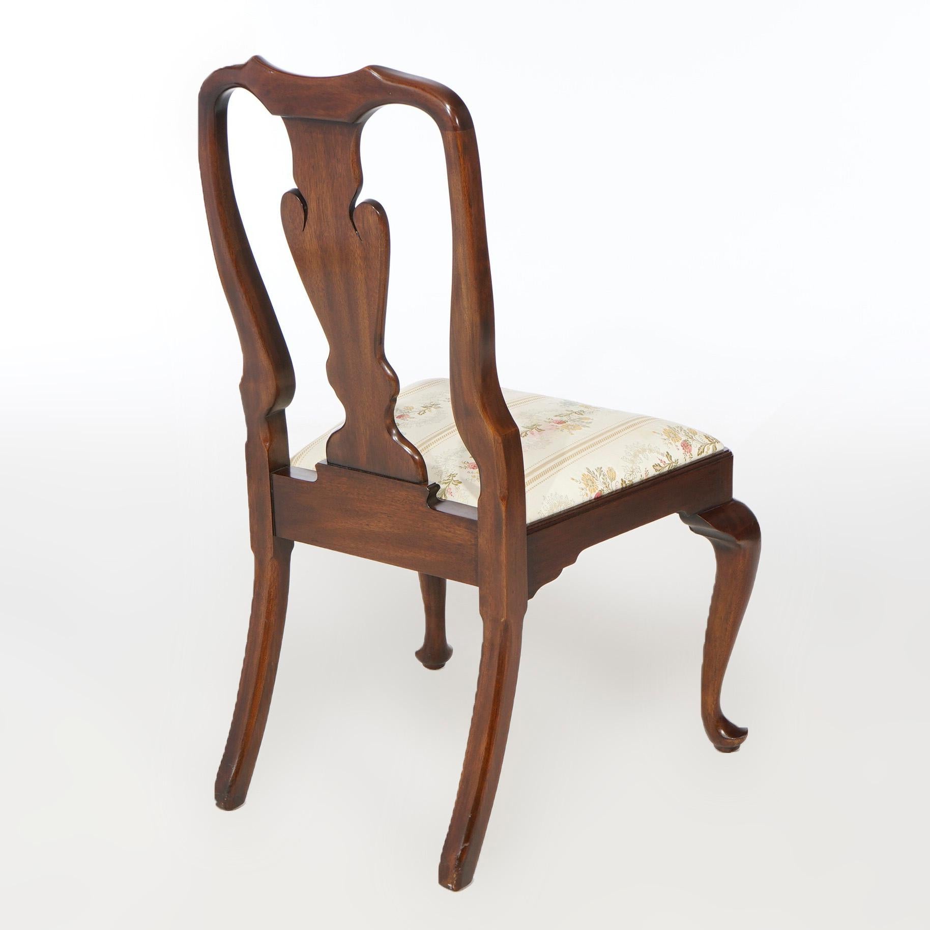 Six Queen Anne Style Henkel Harris Mahogany Dining Chairs 20th C For Sale 14