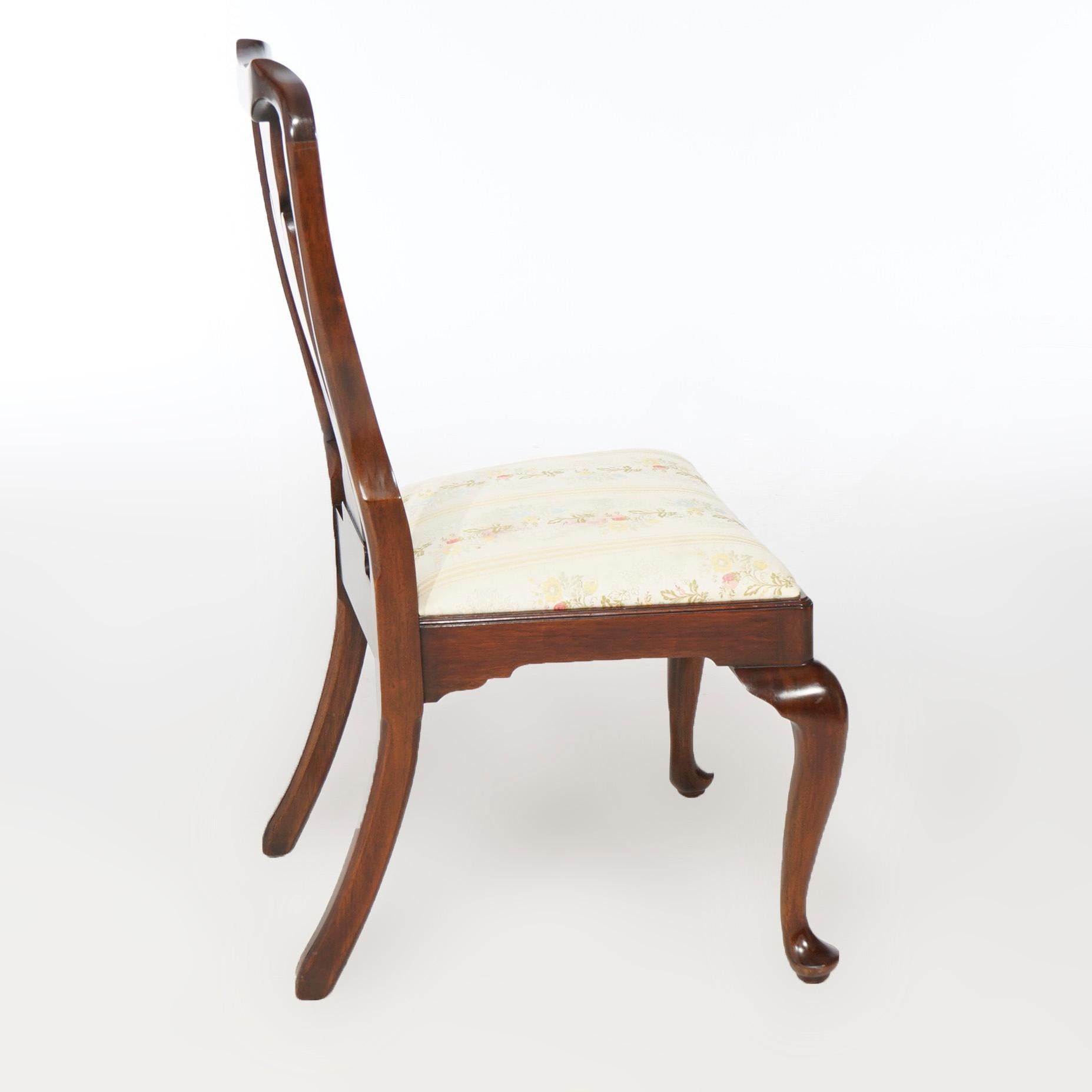 Six chaises de salle à manger en acajou de style Queen Anne Henkel Harris 20e siècle en vente 14